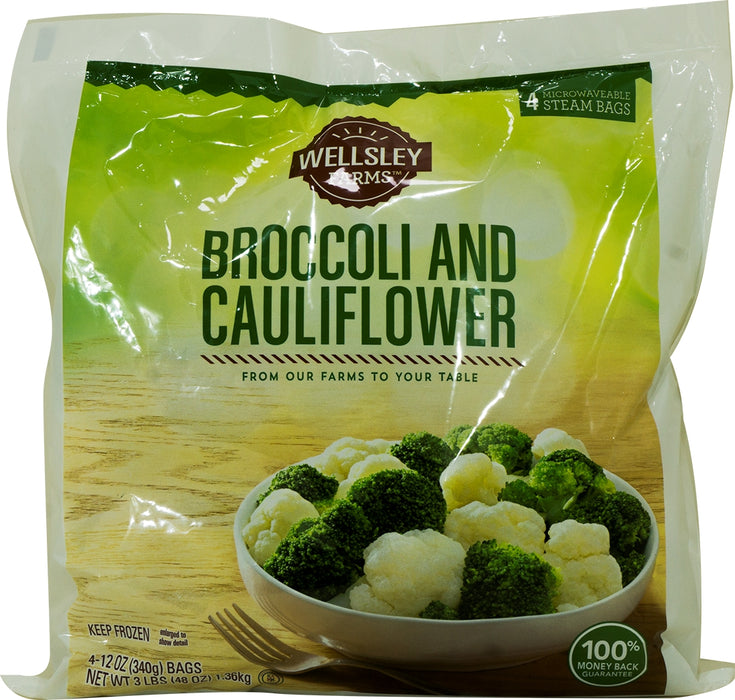 Wellsley Farms Broccoli and Cauliflower Mix Value Pack, 4 x 12 oz