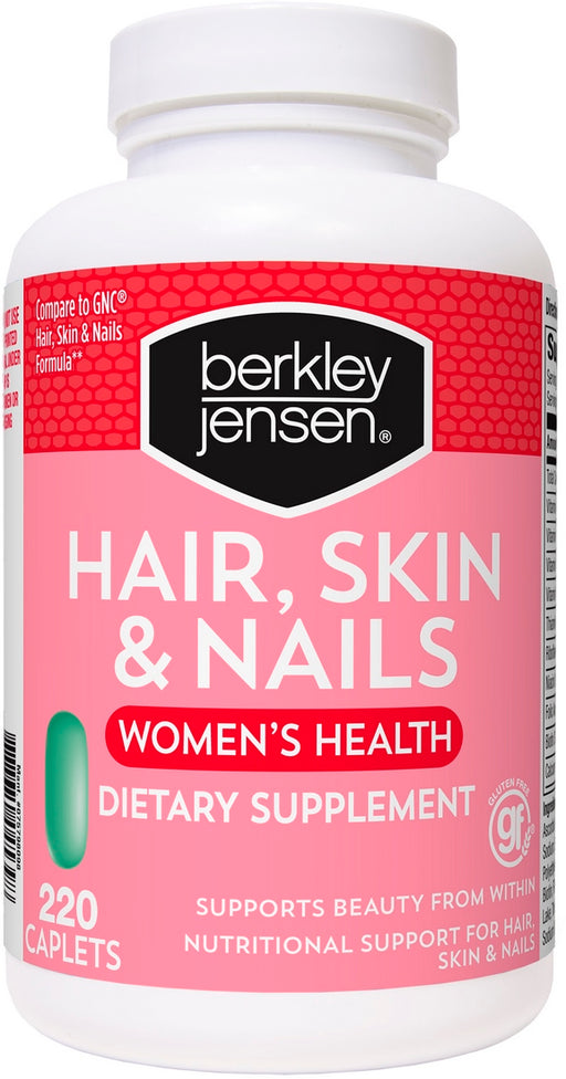 Berkley Jensen Hair Skin and Nails Women's Health Dietary Supplement Caplets, 220 ct