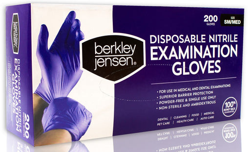 Berkley Jensen Disposable Nitrile Examination Gloves, Size S/M, 200 ct