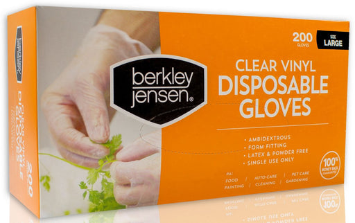 Berkley Jensen Large Disposable Vinyl Gloves, Size L, 200 ct