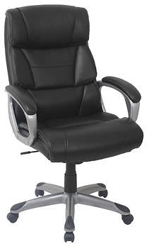 Berkley Jensen Bonded Leather Manager Chair, Black & Gray, 45.86 lbs