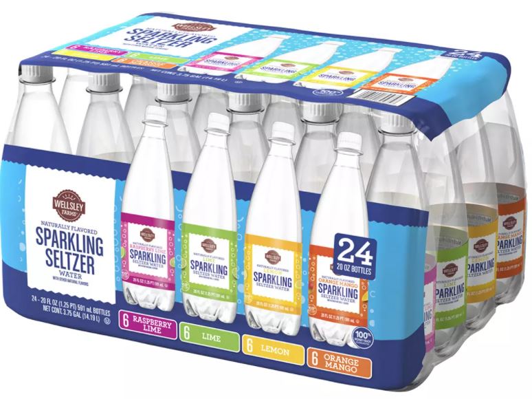 Wellsley Farms Sparkling Seltzer, Variety Pack , 24 x 20 oz