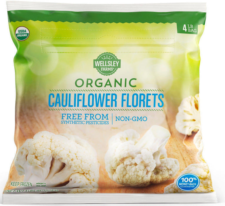 Wellsley Farms Organic Cauliflower Florets, 4 lbs