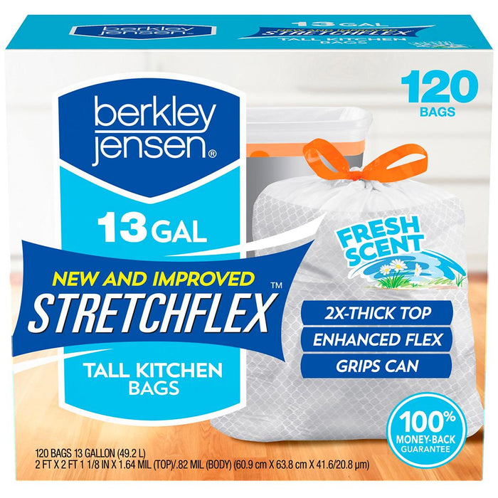 Berkley Jensen Stretchflex Tall Kitchen Bags 13 Gal, 120 ct