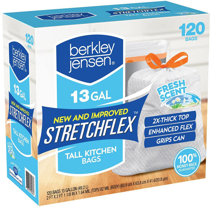 Berkley Jensen Stretchflex Tall Kitchen Bags 13 Gal, 120 ct