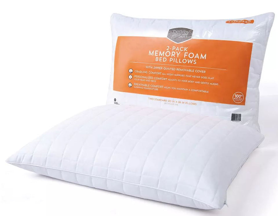 Berkley Jensen Memory Bed Pillows, 2-Pack, 2 ct