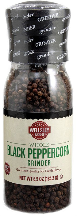 Wellsley Farms Whole Black Peppercorn Grinder, 6.5 oz