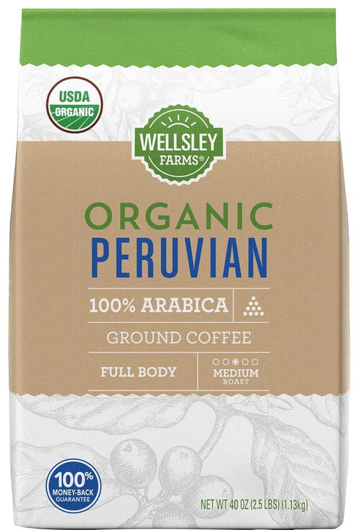 Wellsley Farms Organic Peruvian Ground Coffee, 1,13 kg