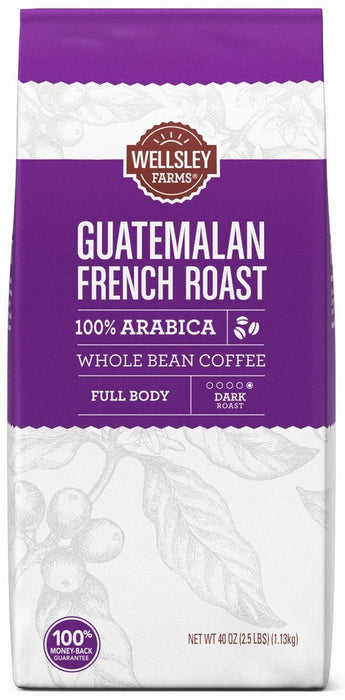 Wellsley Farms Guatemalan French Roast Whole Bean Arabica Coffee, 1.13 kg