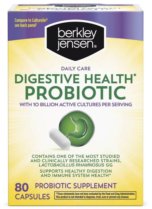 Berkley Jensen Digestive Health Probiotic Supplement Capsules , 80 ct