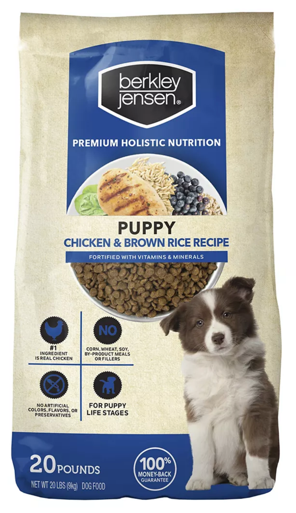 Berkley Jensen Chickean Brown Rice Dry Dog Food For Puppies 20 lbs Goisco
