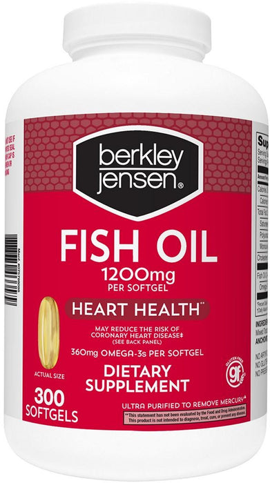 Berkley Jensen Fish Oil Heart Health 1200mg, 300 ct