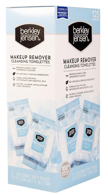 Berkley Jensen Makeup Remover Cleansing Towelettes, 125 ct