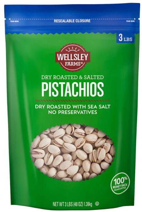 Wellsley Farms Dry Roasted & Salted Pistachios , 48 oz