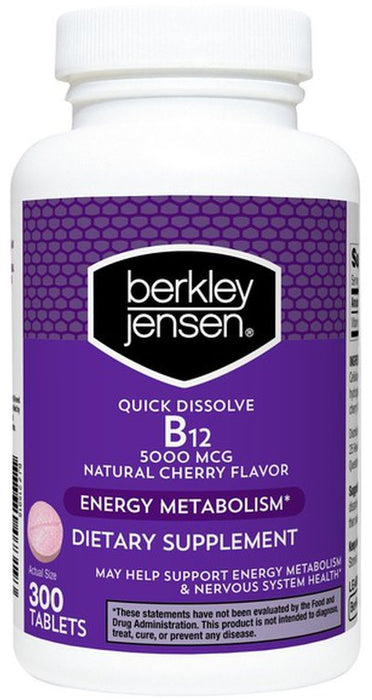 Berkley Jensen Ultra Strength B-12 5000MCG Dietary Supplement, 300 ct