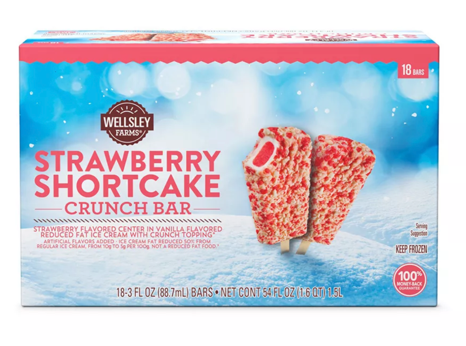 Wellsley Farms Strawberry Shortcake Crunch Ice Cream Bar , 18 x 3 oz