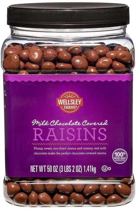 Wellsley Farms Milk Chocolate Covered Raisins, 50 oz