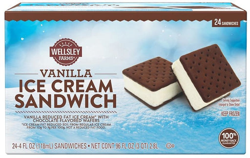 Wellsley Farms Vanilla Ice Cream Sandwiches, 24 ct