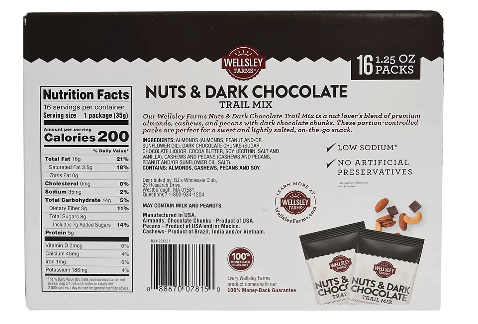 Wellsley Farms Nuts & Darks Chocolate Mix , 16 ct