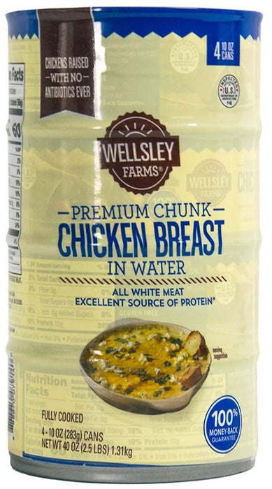 Wellsley Farms Premium Chunk Chicken Breast in Water, 4-Pack, 4 x 10 oz