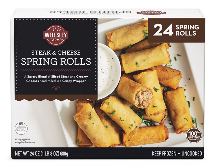 Wellsley Farms Steak & Cheese Spring Rolls, 24 ct