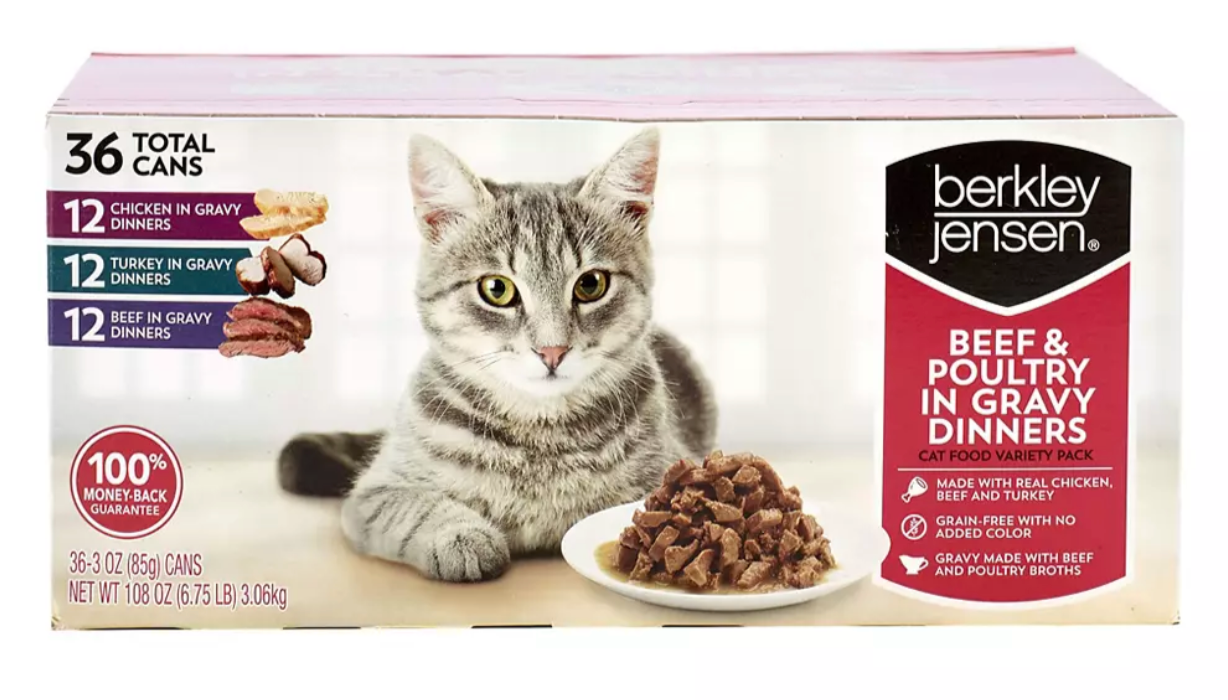 Berkley Jensen Beef & Poultry In Gravy Dinners For Cats, 36 ct