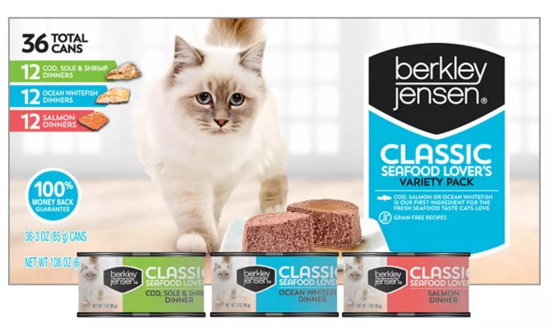 Berkley Jensen Classic Seafood Lover's Cat Food, Variety Pack, 36 x 3 oz