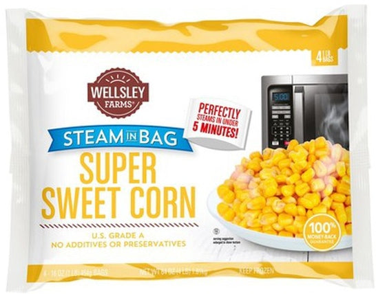 Wellsley Farms Steam In Bag Super Sweet Corn, 4 x 454 gr