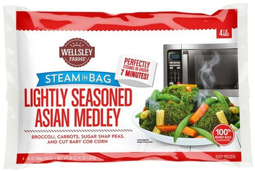 Wellsley Farms Steam In Bag Lightly Seasoned Asian Medley, 4 x 454 gr