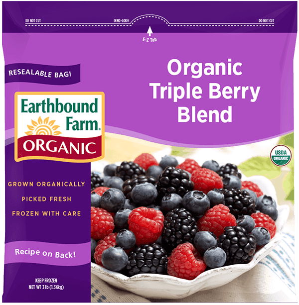 Earthbound Farm Frozen Organic Tripple Berry Blend , 3 lbs