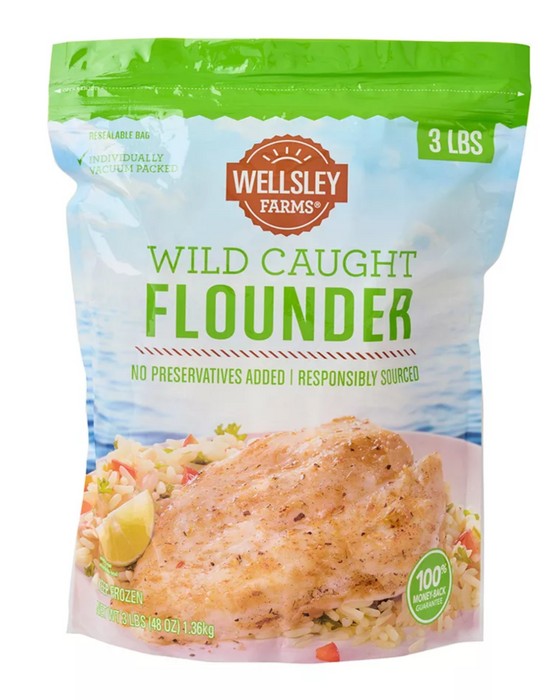 Wellsley Farms Wild-Caught Flounder Fillet , 3 lbs