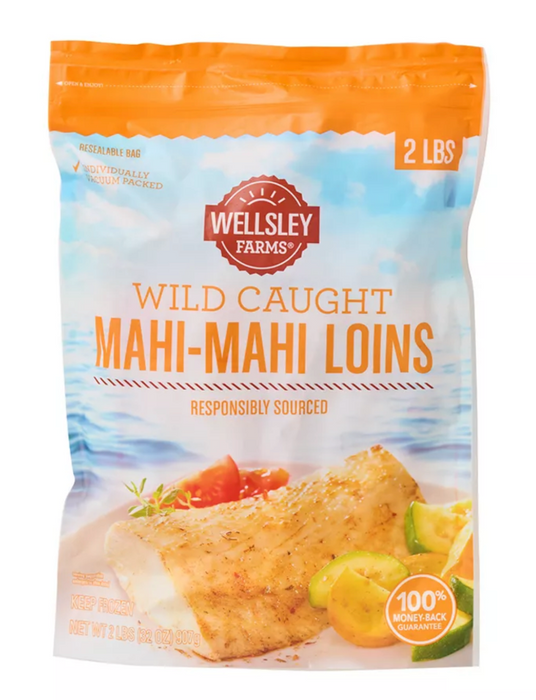 Wellsley Farms Frozen Wild-Caught Mahi-Mahi Loins , 2 lbs