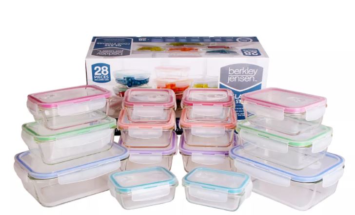 Berkley Jensen Glass Food Storage Set, 28 ct