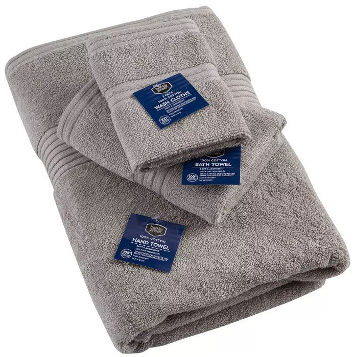 Berkley Jensen Wash Cloths, 2-Pack, Gray , 2 ct