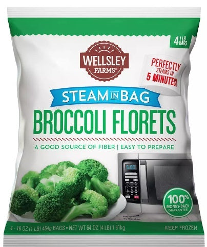 Wellsley Farms Broccoli Florets Steam in Bag, 4 x 454 gr