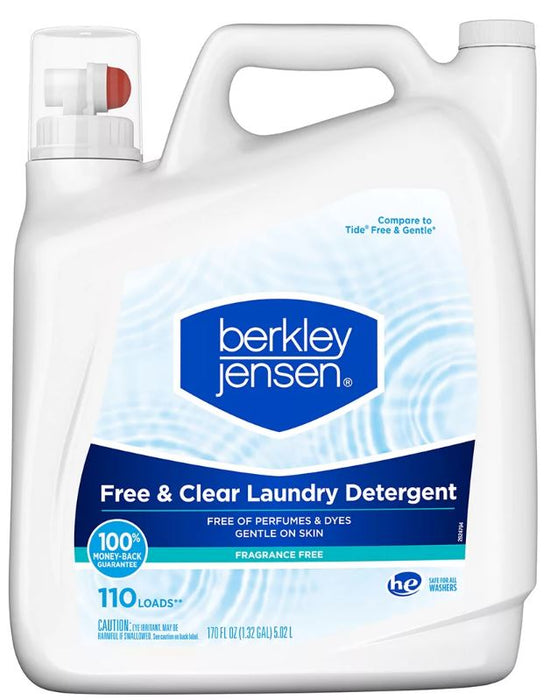 Berkley Jensen Free & Clear Liquid Laundry Detergent , 170 oz