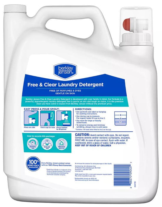 Berkley Jensen Free & Clear Liquid Laundry Detergent , 170 oz