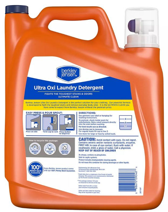 Berkley Jensen Ultra Oxi Liquid Laundry Detergent , 190 oz