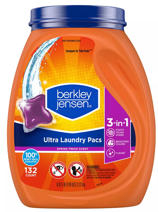 Berkley Jensen Ultra Laundry Pacs, Spring Fresh Scent , 132 ct