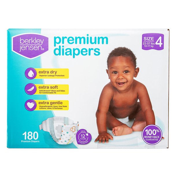 Berkley Jensen Premium Diapers, Size 4 , 180 ct —