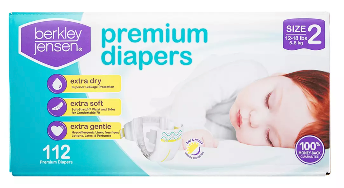 Berkley Jensen Premium Diapers, Size 2, 112 ct —