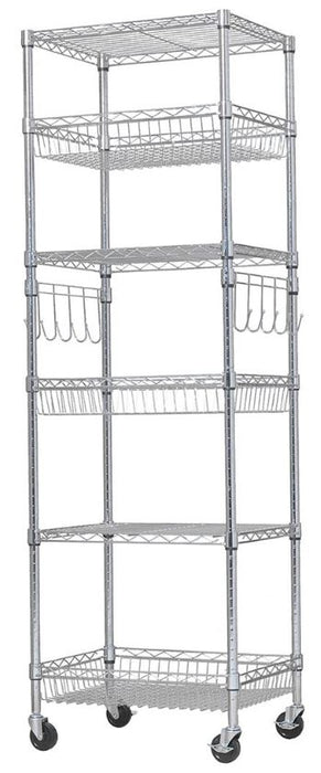 Berkley Jensen 24" 6-Shelf Steel Rack, Chrome , 1 pc