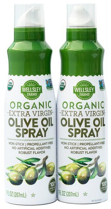 Wellsley Farms Organic Extra Virgin Olive Oil Spray, 2 x 207 ml