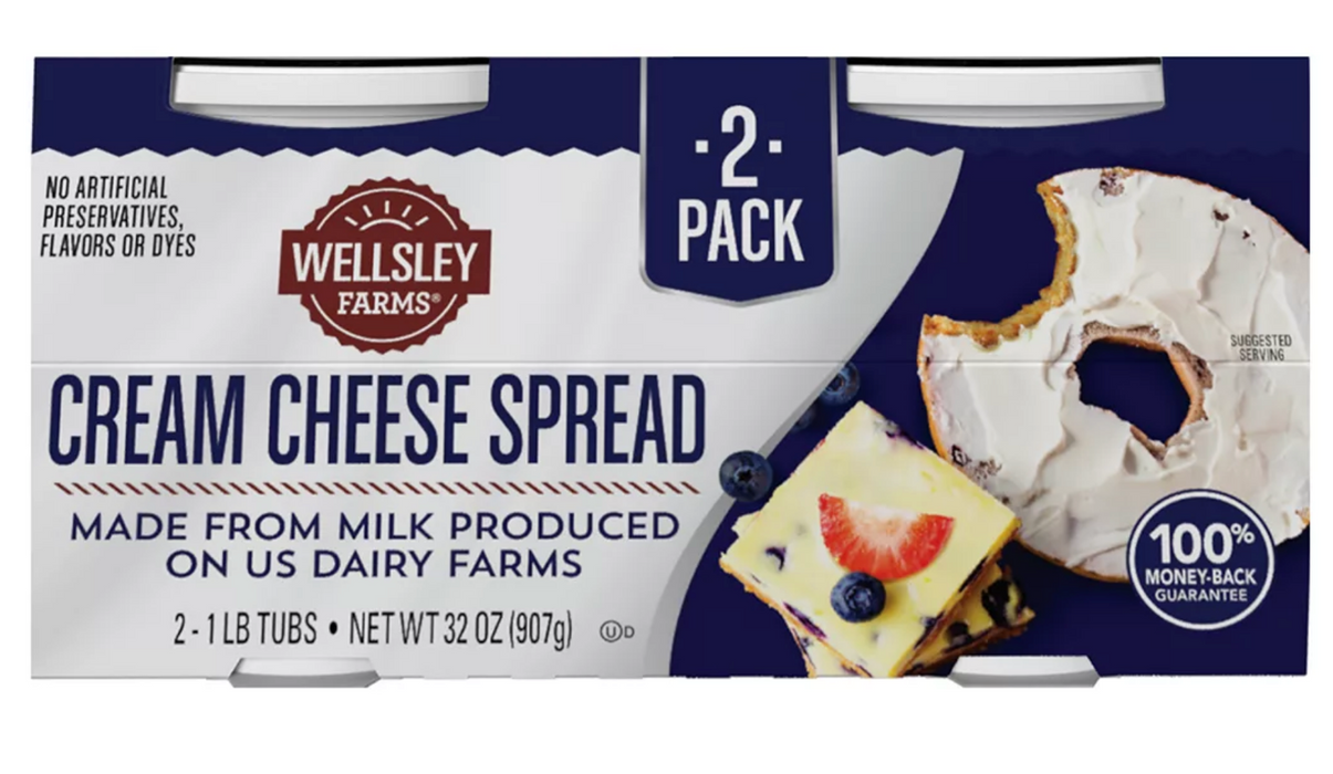 Wellsley Farms Cream Cheese Spread, 2-pack , 2 x 16 oz