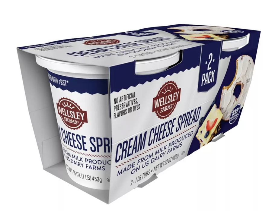 Wellsley Farms Cream Cheese Spread, 2-pack , 2 x 16 oz