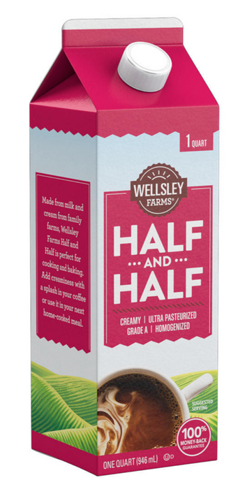 Wellsley Farms Half & Half Cream , 32 oz