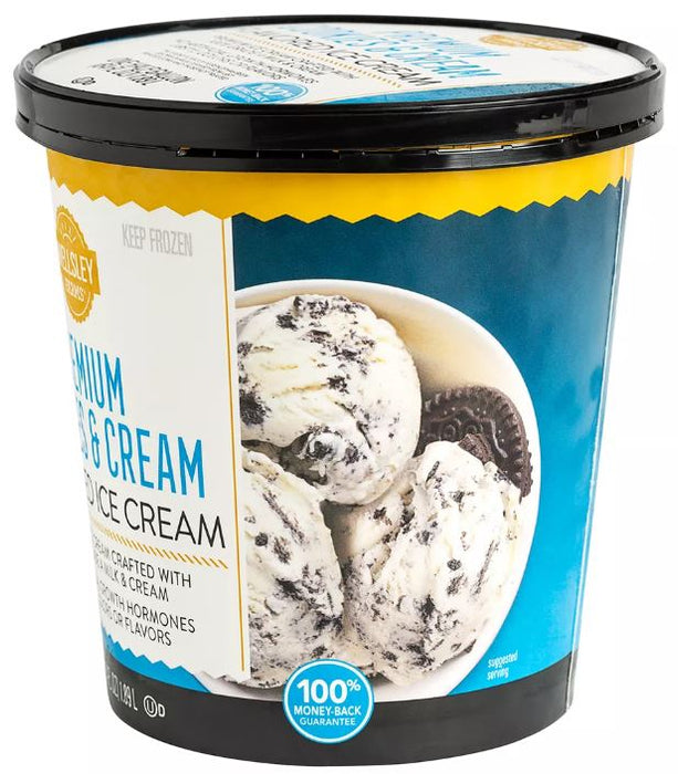 Wellsley Farms Premium Cookies & Cream Ice Cream , 64 oz