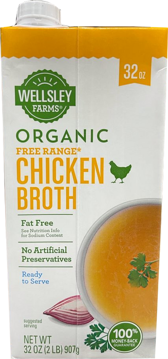 Wellsley Farms Organic Free Range Chicken Broth , 32 oz