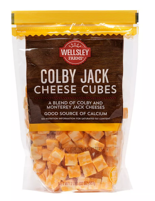 Wellsley Farms Colby Jack Cheese Cubes , 2 lbs