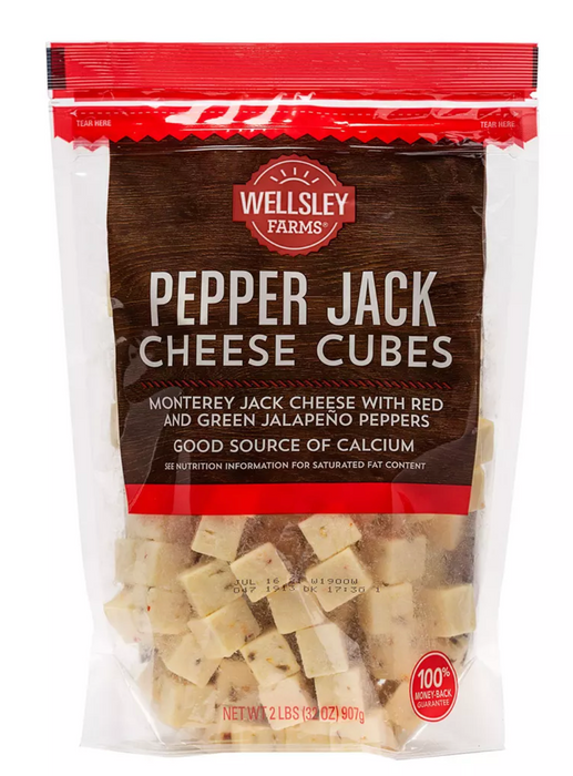 Wellsley Farms Pepper Jack Cheese Cubes , 2 lbs